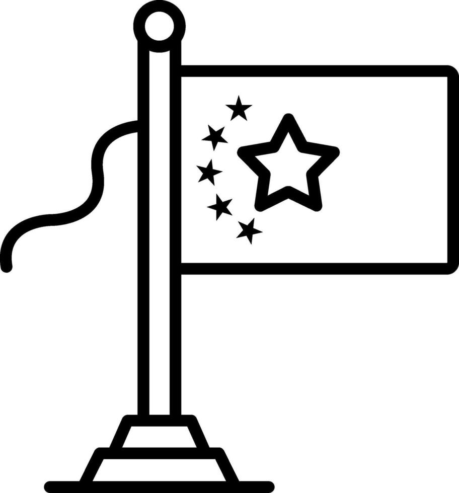 China Flag Line Icon vector