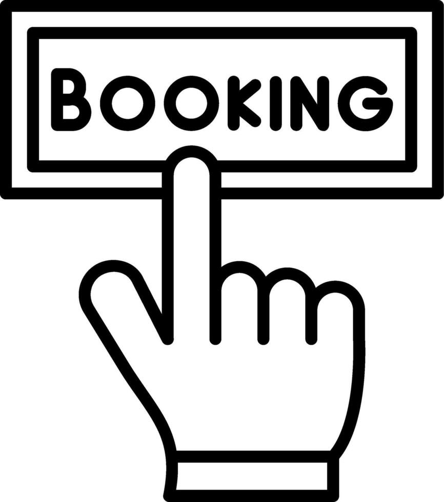 Online Booking Line Icon vector