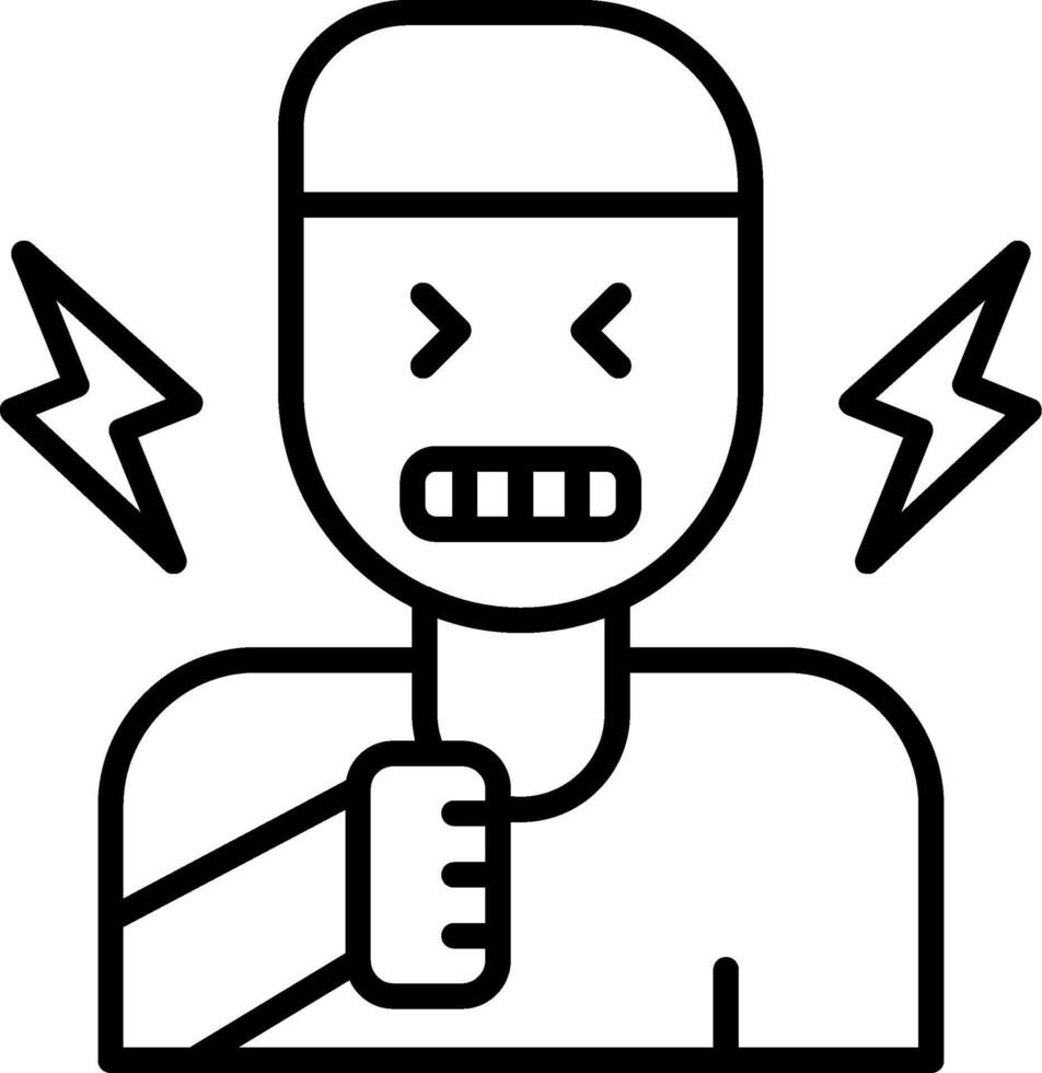 Anger Line Icon vector