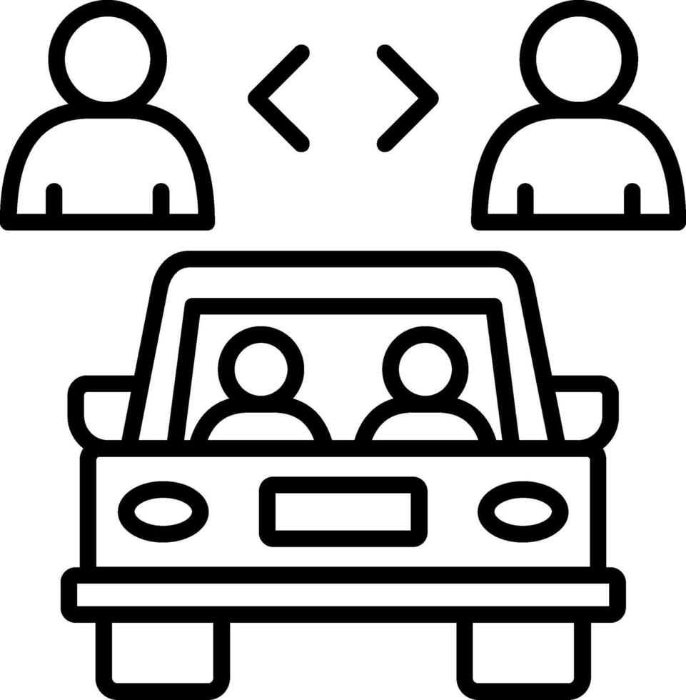Car Sharing Line Icon vector