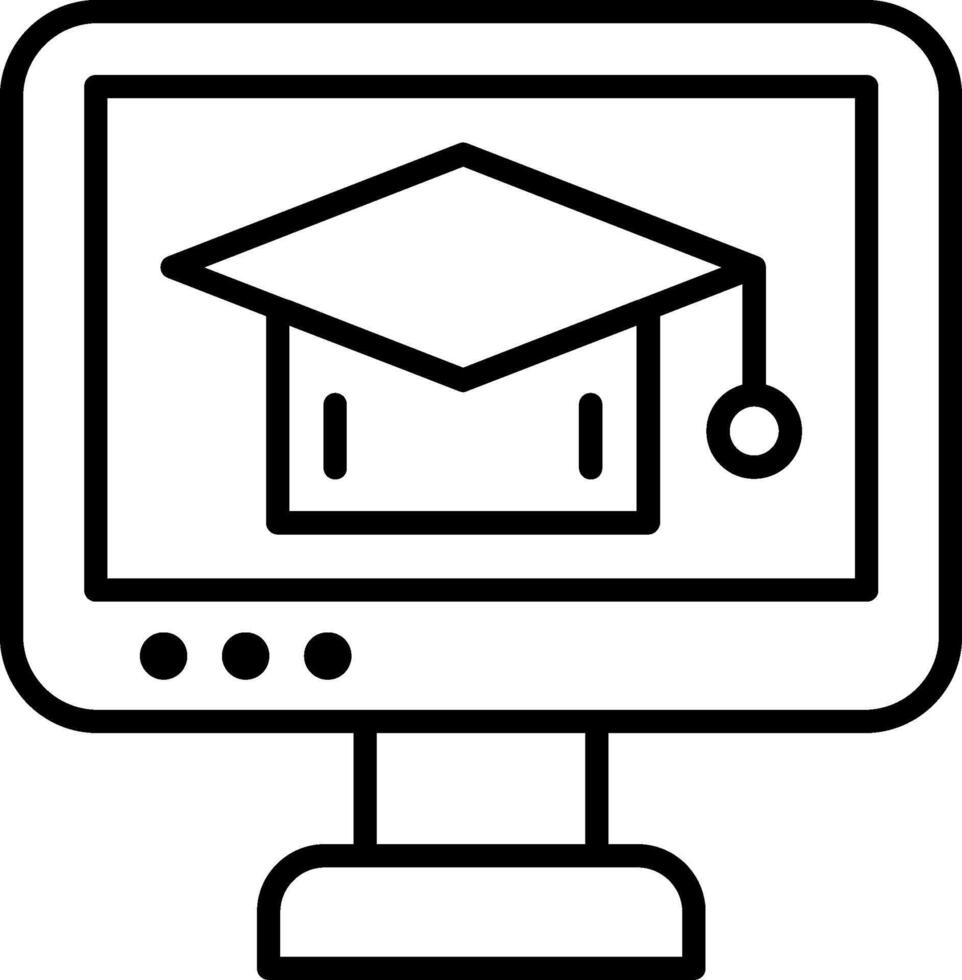 Online Course Line Icon vector