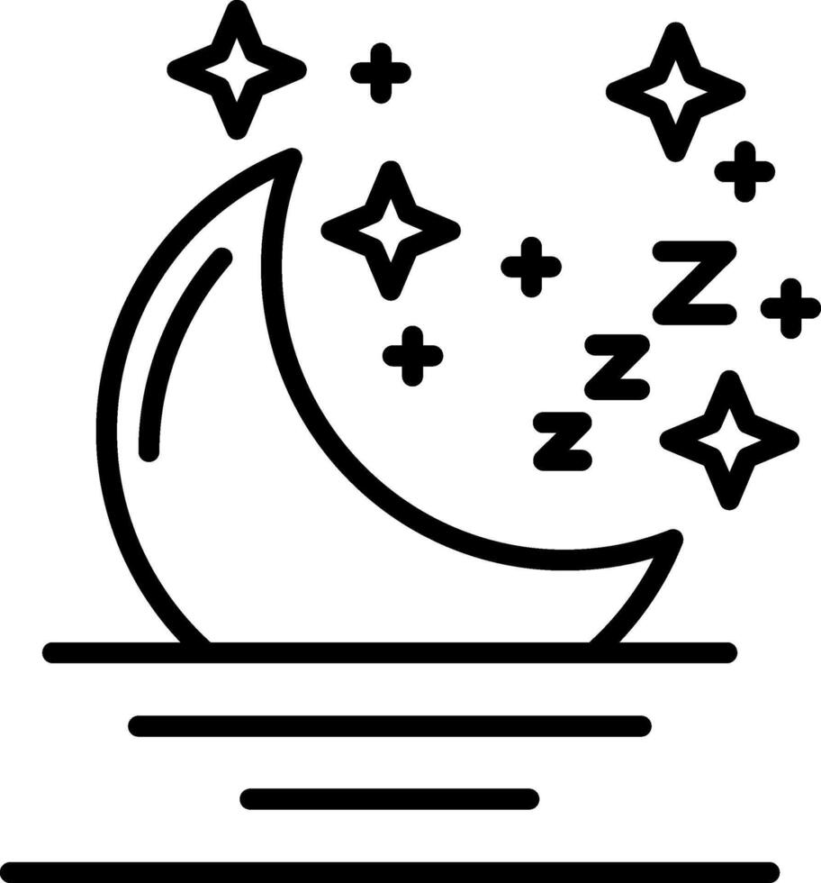 Moon Line Icon vector