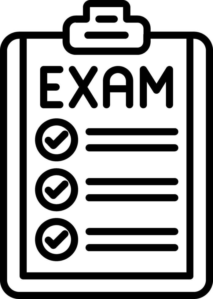 Exam Line Icon vector