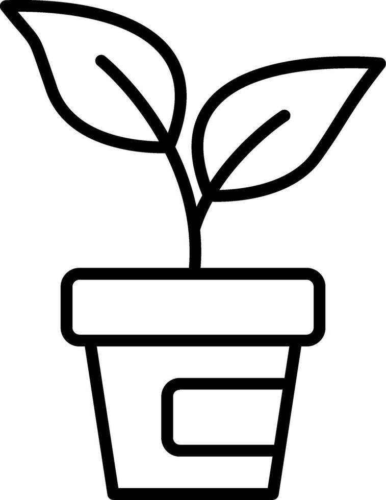 Plant Pot Line Icon vector