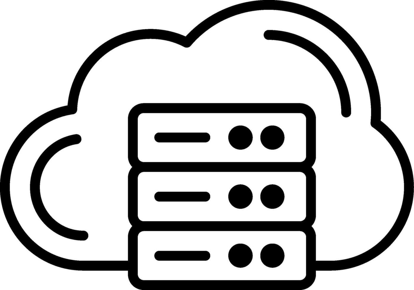 Cloud Database Line Icon vector