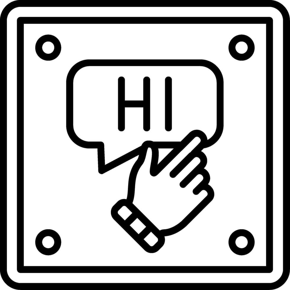 Hi Line Icon vector