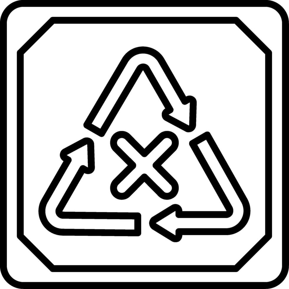 Do Not Recycle Line Icon vector