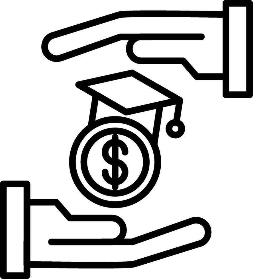 Scholarship Line Icon vector