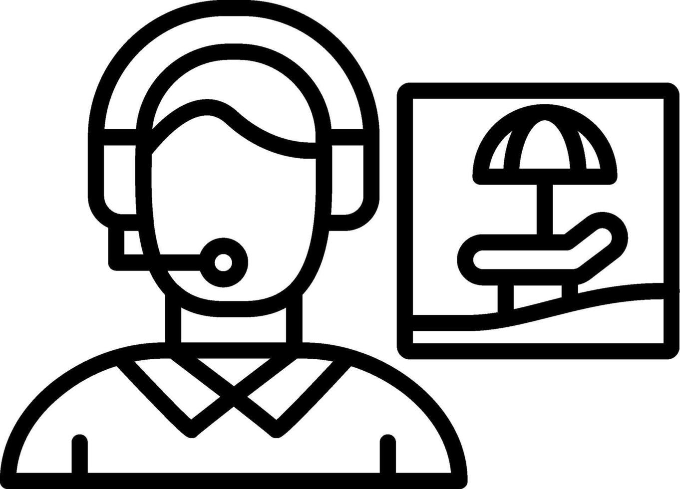 Travel Agent Line Icon vector