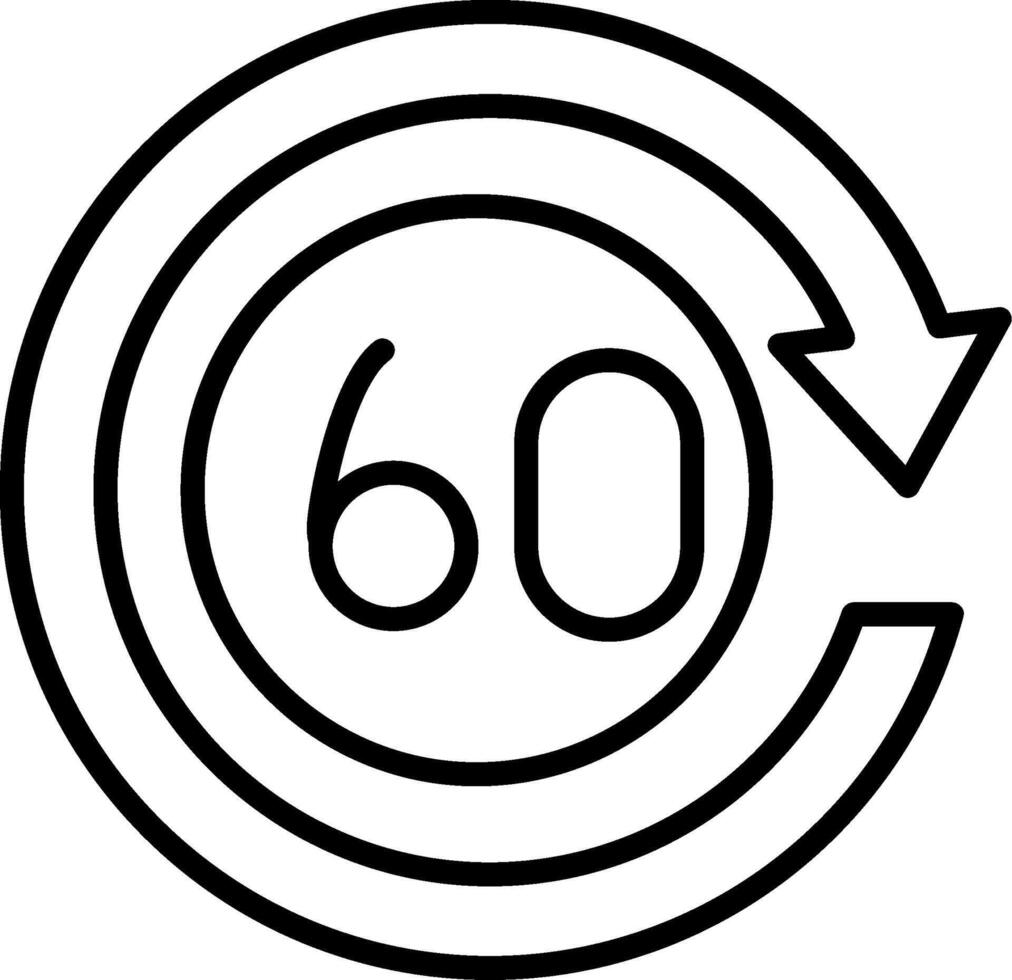 60 Days Line Icon vector
