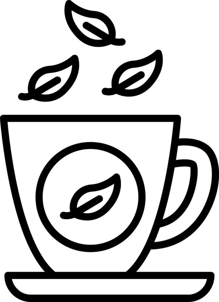 Green Tea Line Icon vector