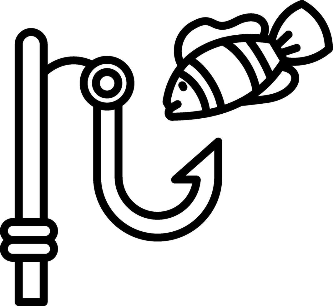 Fish Hook Line Icon vector