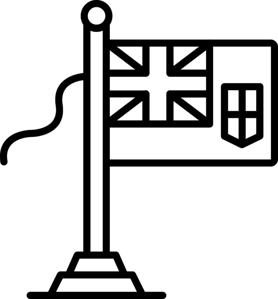 Fiji Flag Line Icon vector