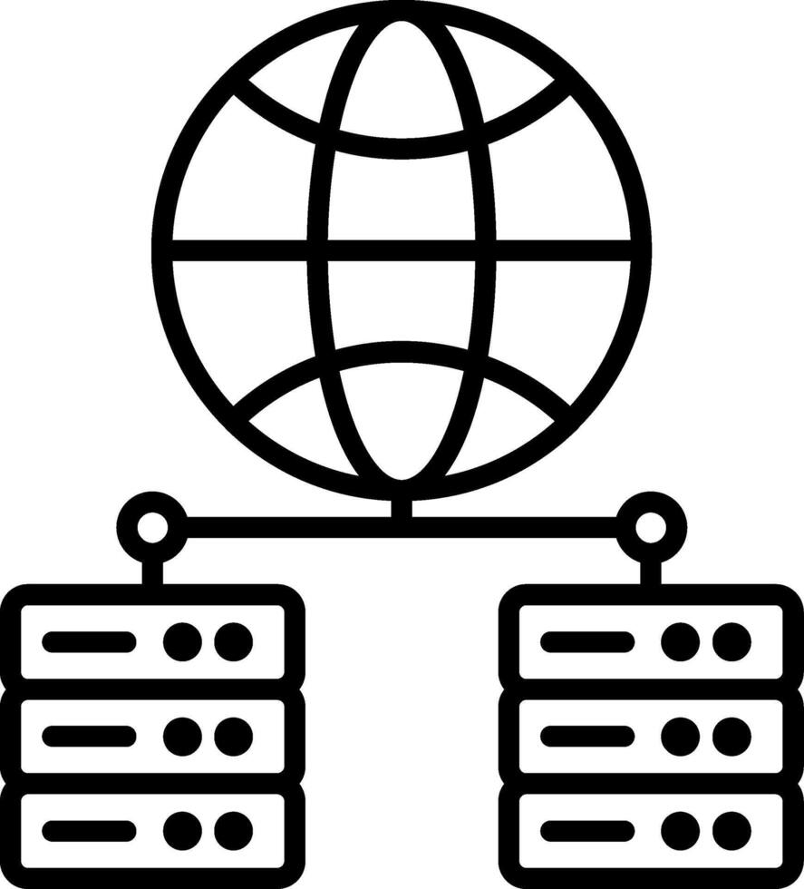 Network Server Line Icon vector