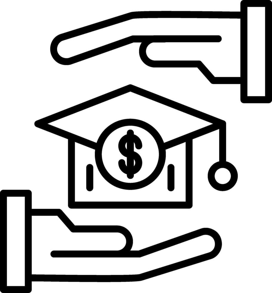 Scholarship Line Icon vector