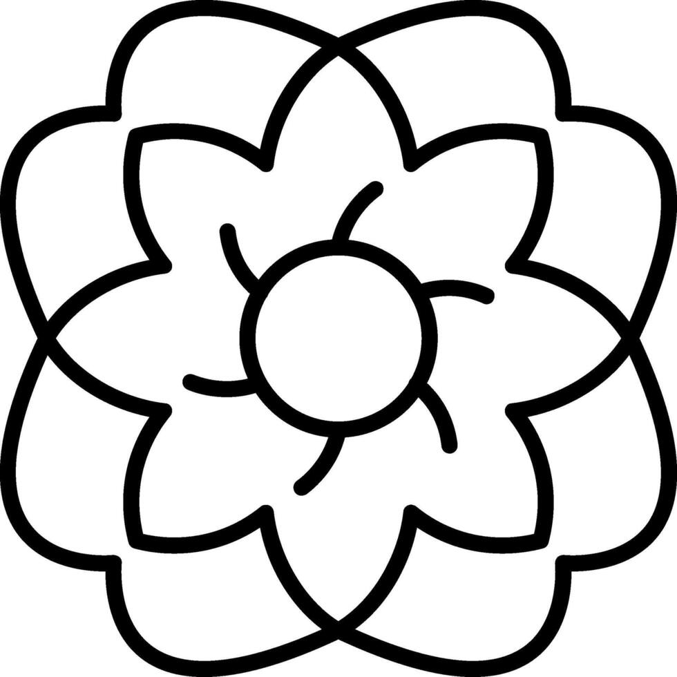 Poinsettia Line Icon vector