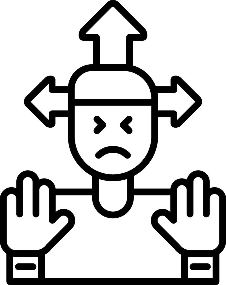 Distracted Line Icon vector