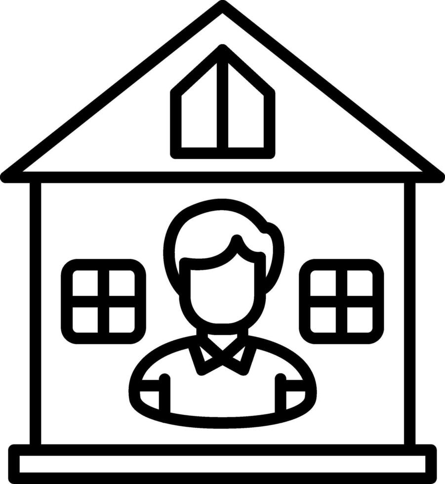 Retirement Home Line Icon vector