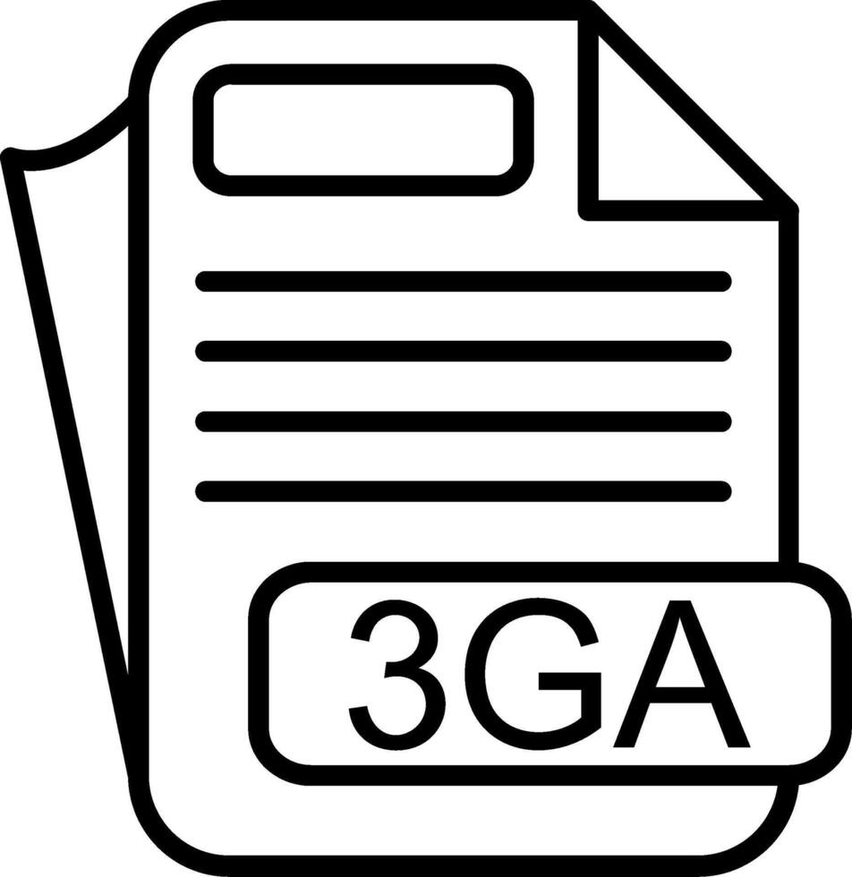 3GA File Format Line Icon vector