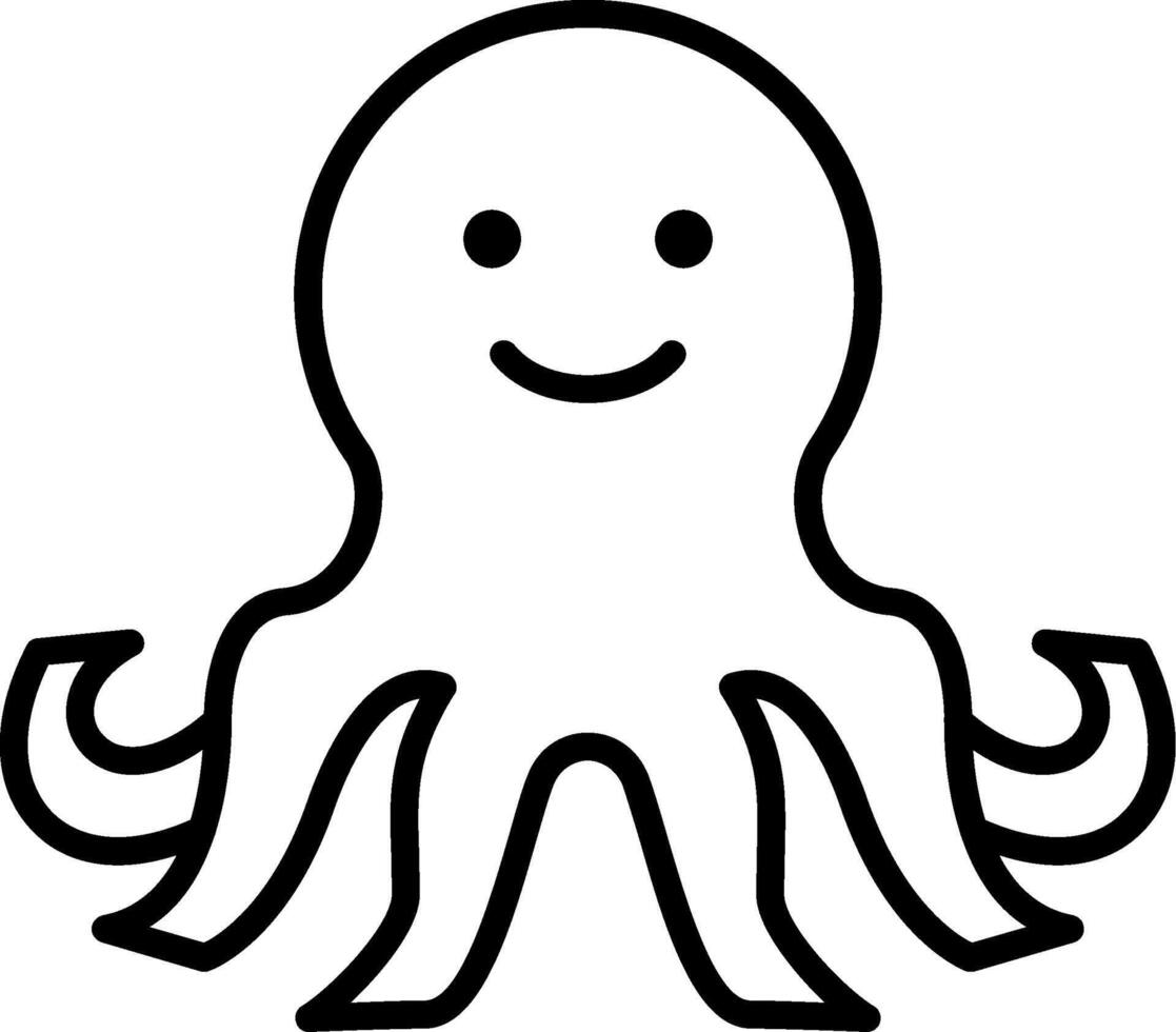Octopus Line Icon vector