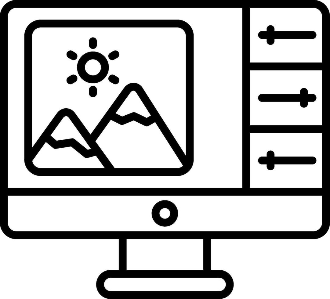 Photo Editing Line Icon vector