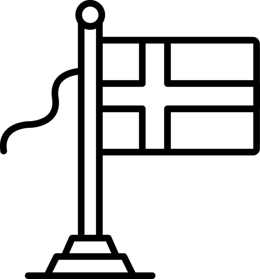 Iceland Flag Line Icon vector