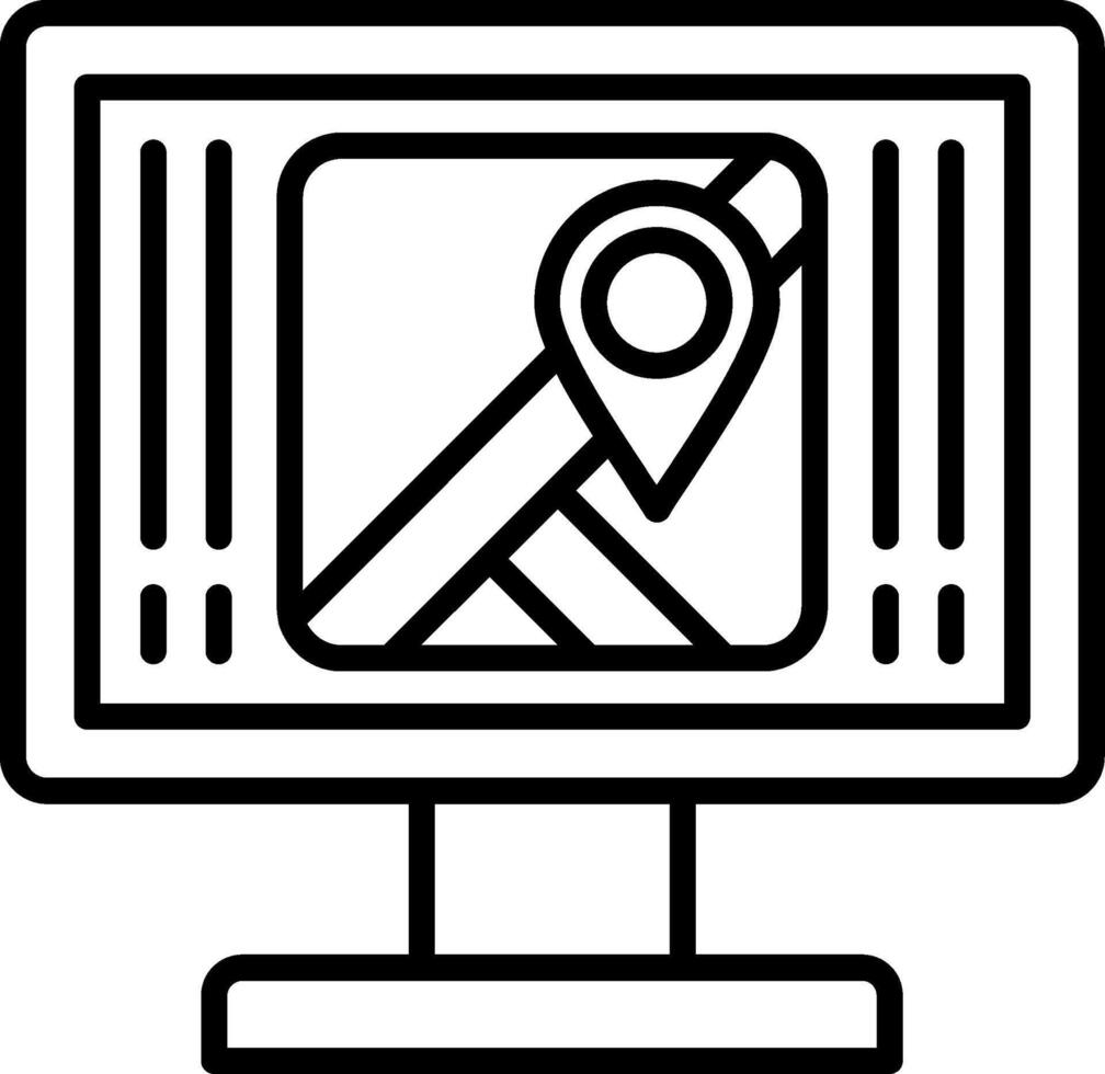 Map Line Icon vector