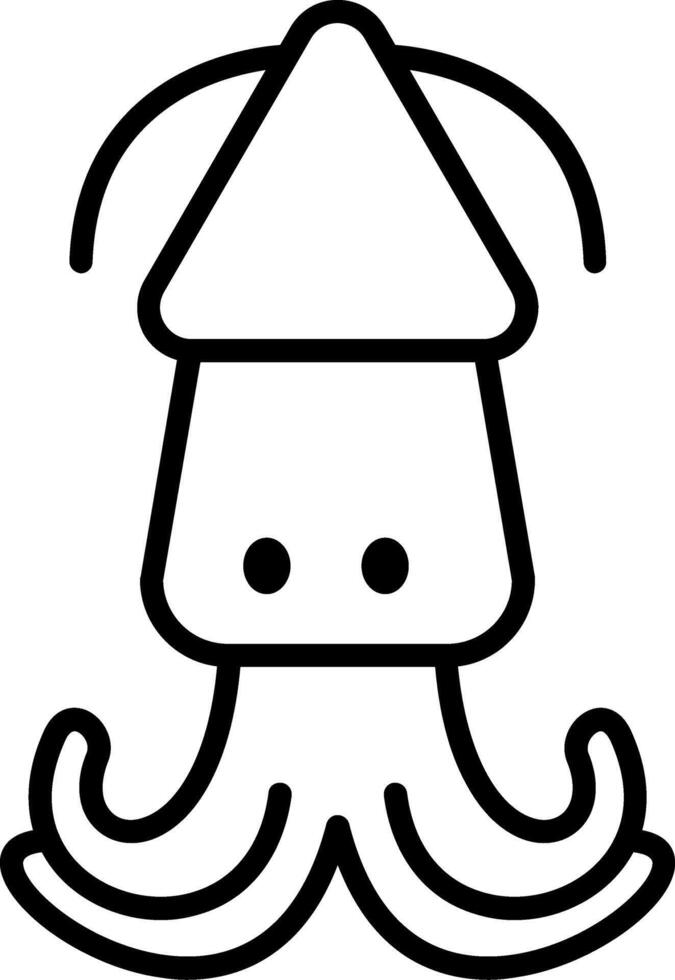 Squid Line Icon vector