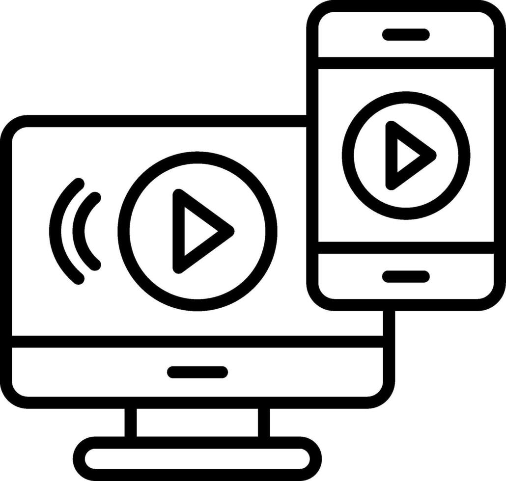 Tv Line Icon vector
