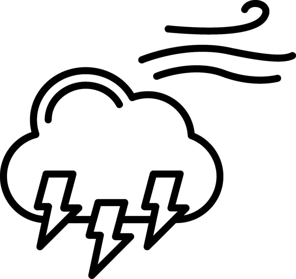 Stormy Line Icon vector