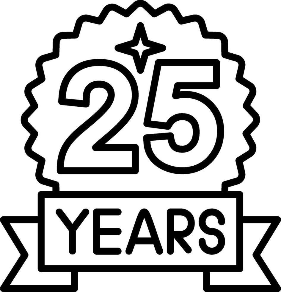 25 Anniversary Line Icon vector