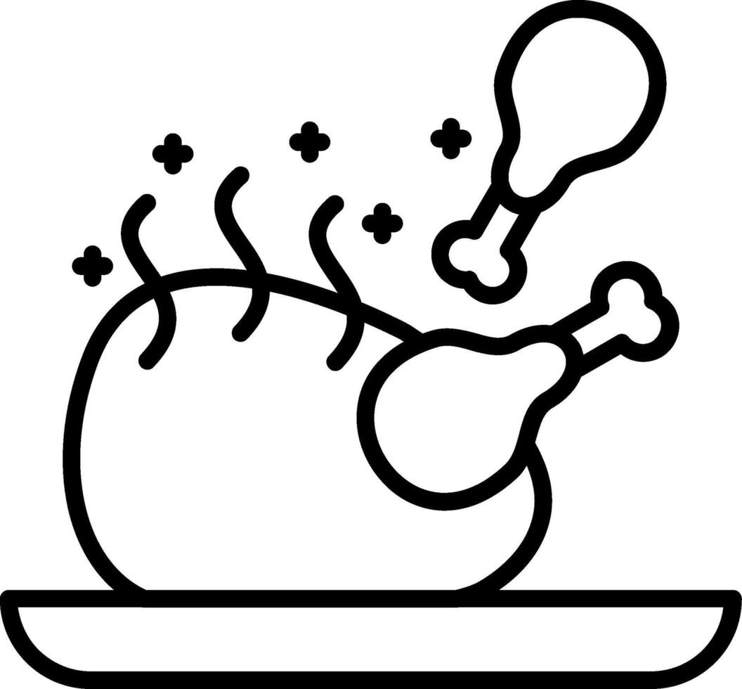 Fried Chicken Line Icon vector