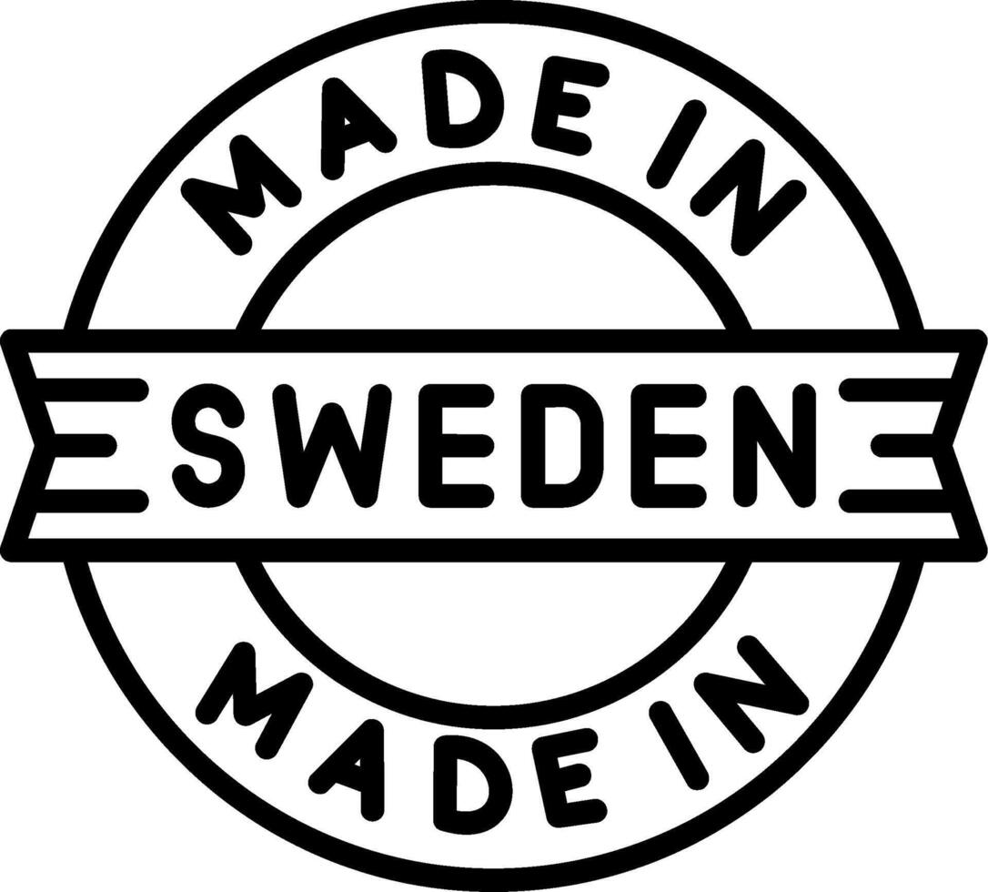 Made In Sweden Line Icon vector