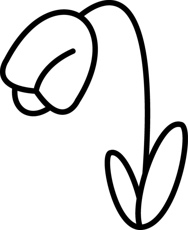 Snowdrop Line Icon vector