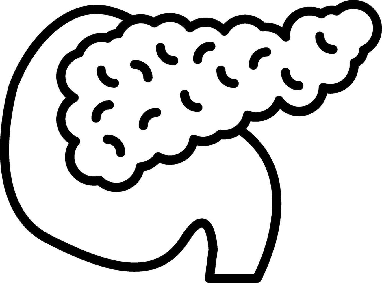 Pancreas Line Icon vector