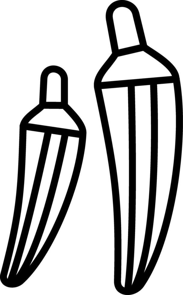 Okra Line Icon vector