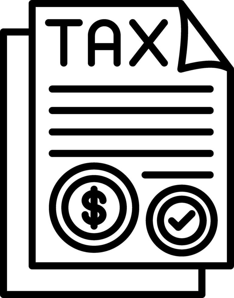 Payable Tax Line Icon vector