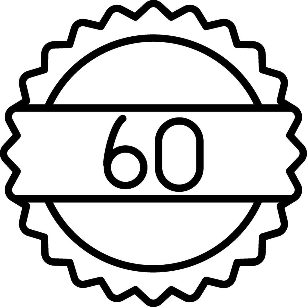 60 Days Line Icon vector