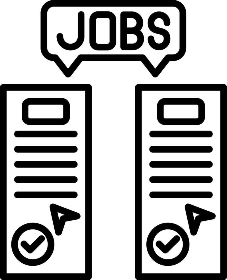 Jobs Line Icon vector