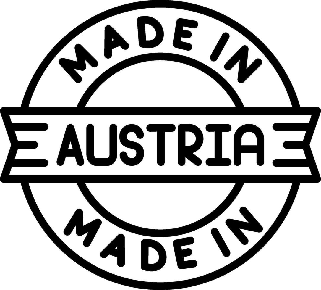 Made In Austria Line Icon vector