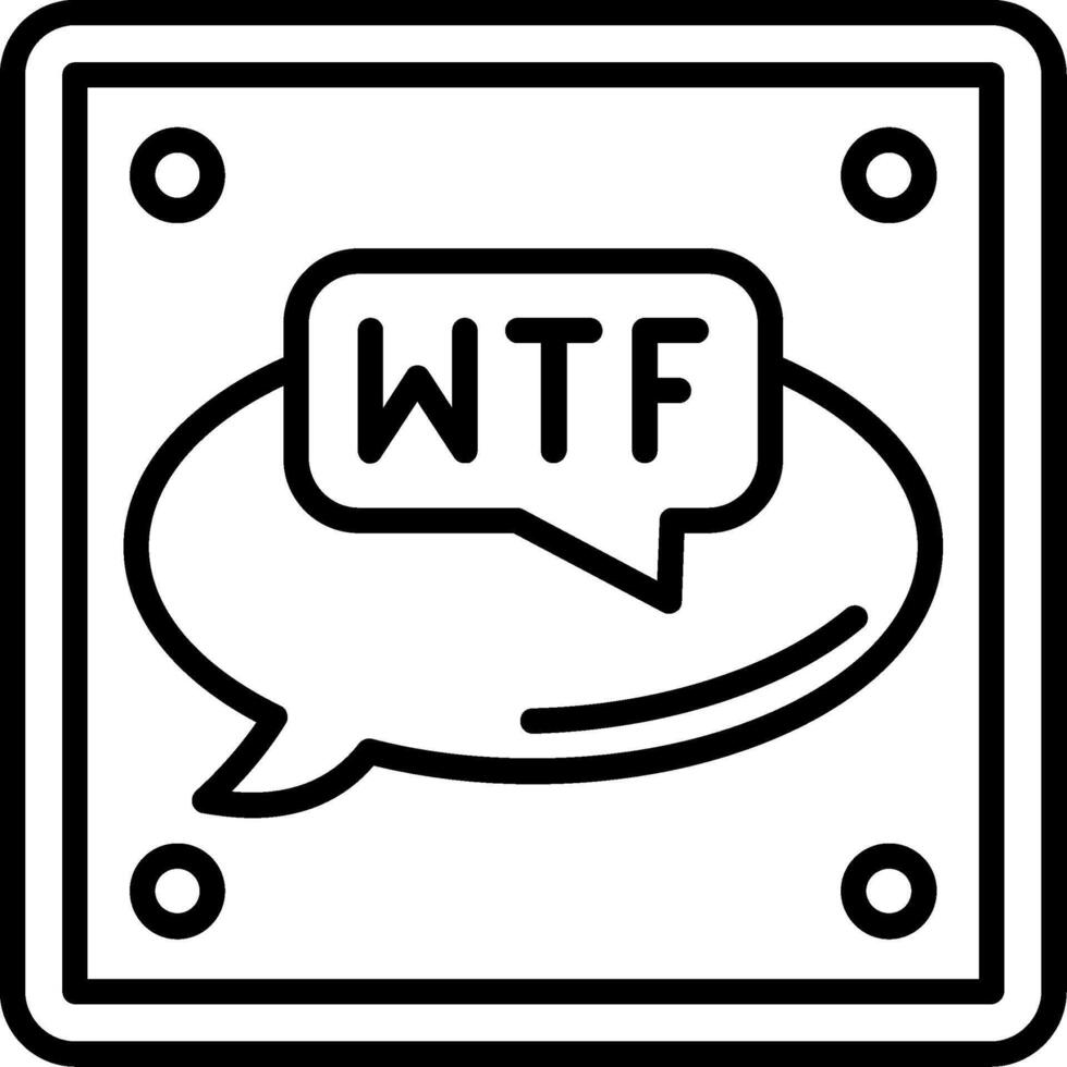 Wtf Line Icon vector