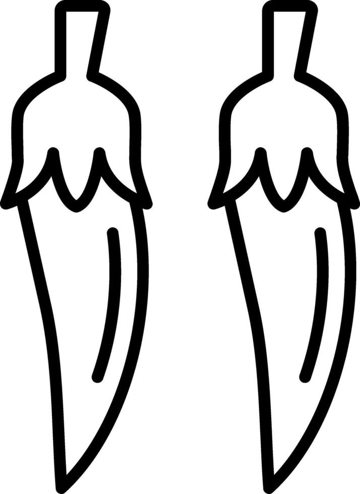 Chili Line Icon vector