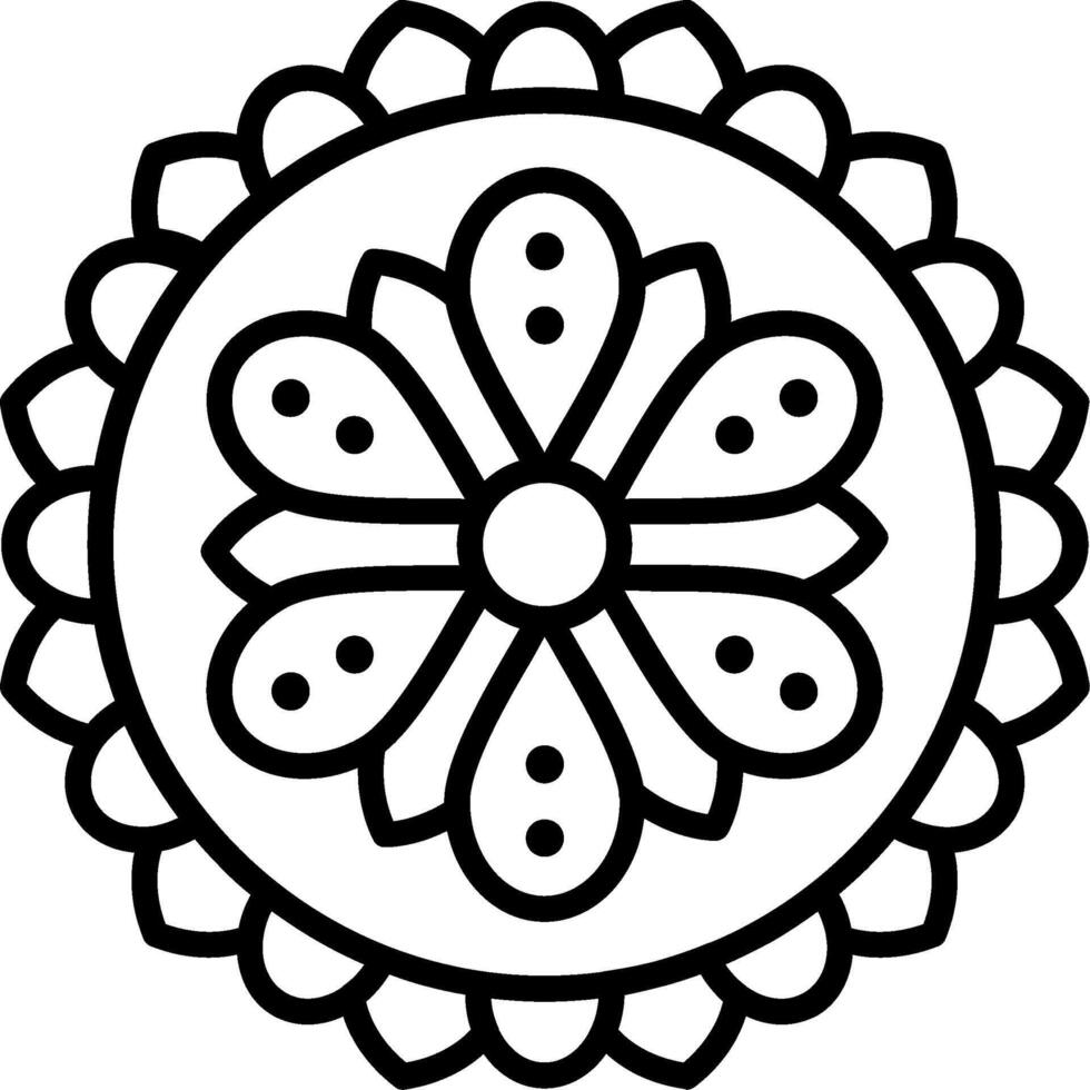 Mandala Line Icon vector