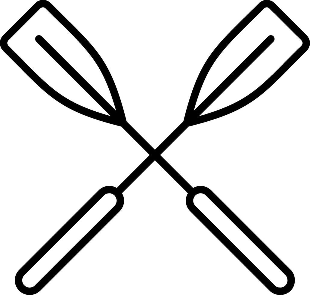Oars Line Icon vector