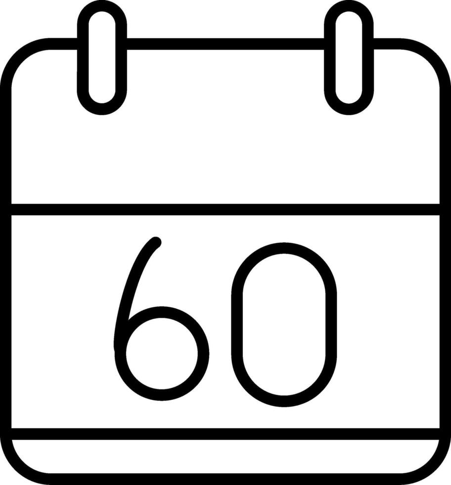 60 Days Line Icon vector