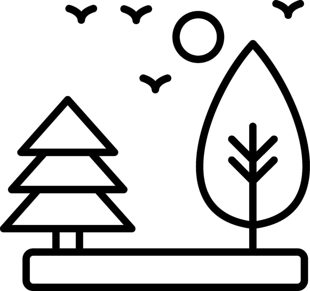 Tree Line Icon vector
