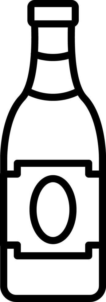 Beer Bottle Line Icon vector