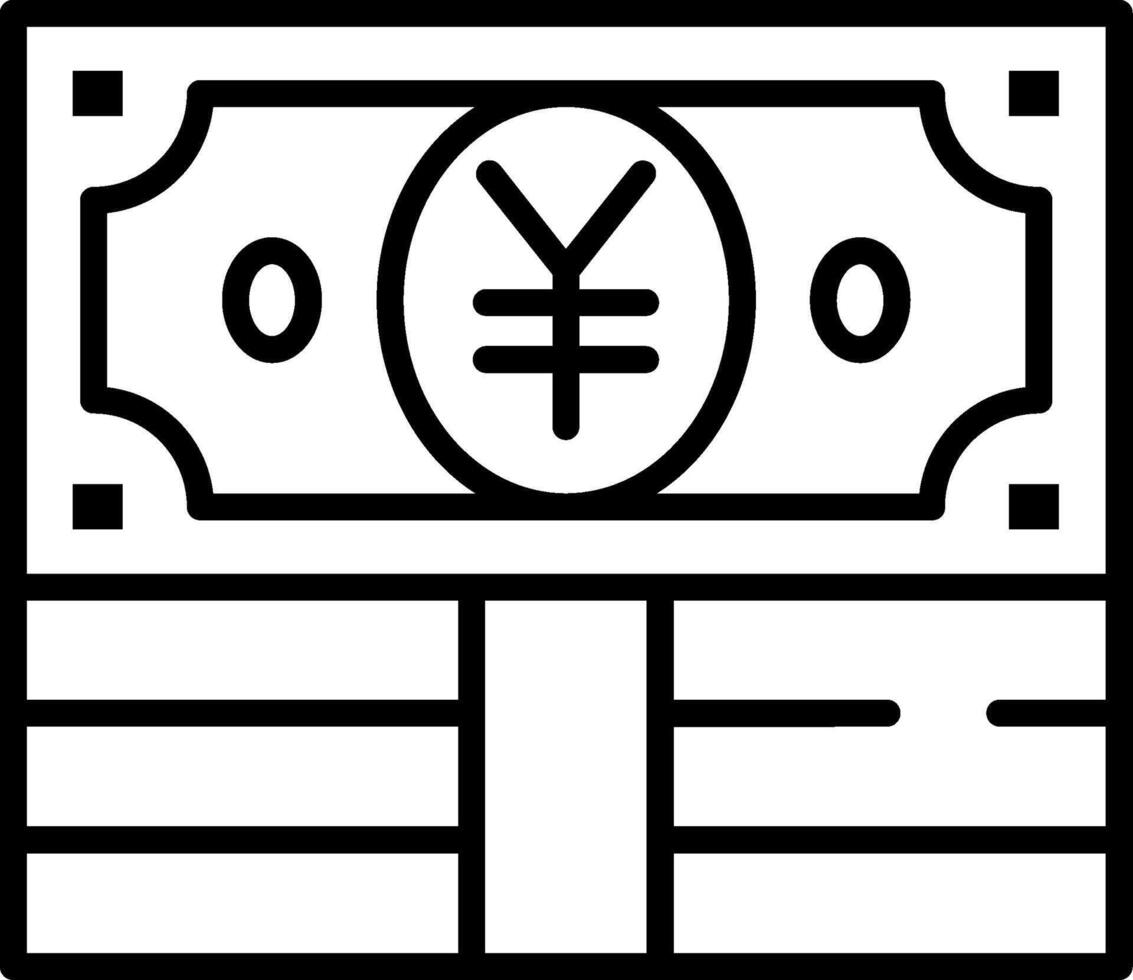 Yen Line Icon vector