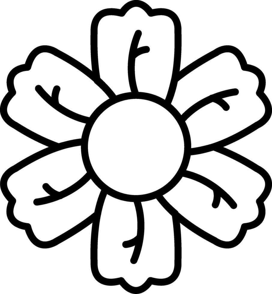 Hibiscus Line Icon vector