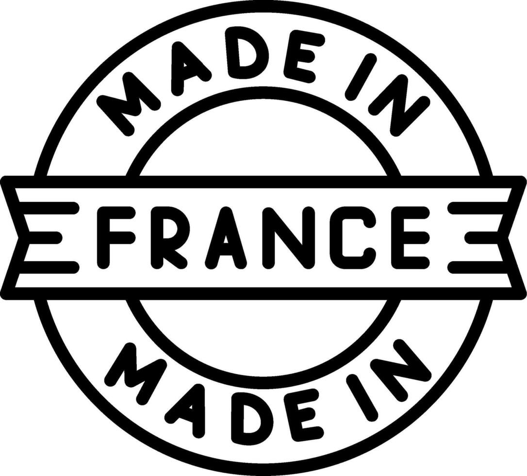 Made In France Line Icon vector